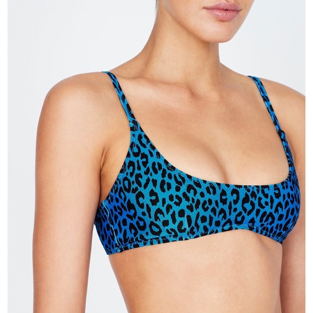 Triangle Blue Leopard- Maci bikini top